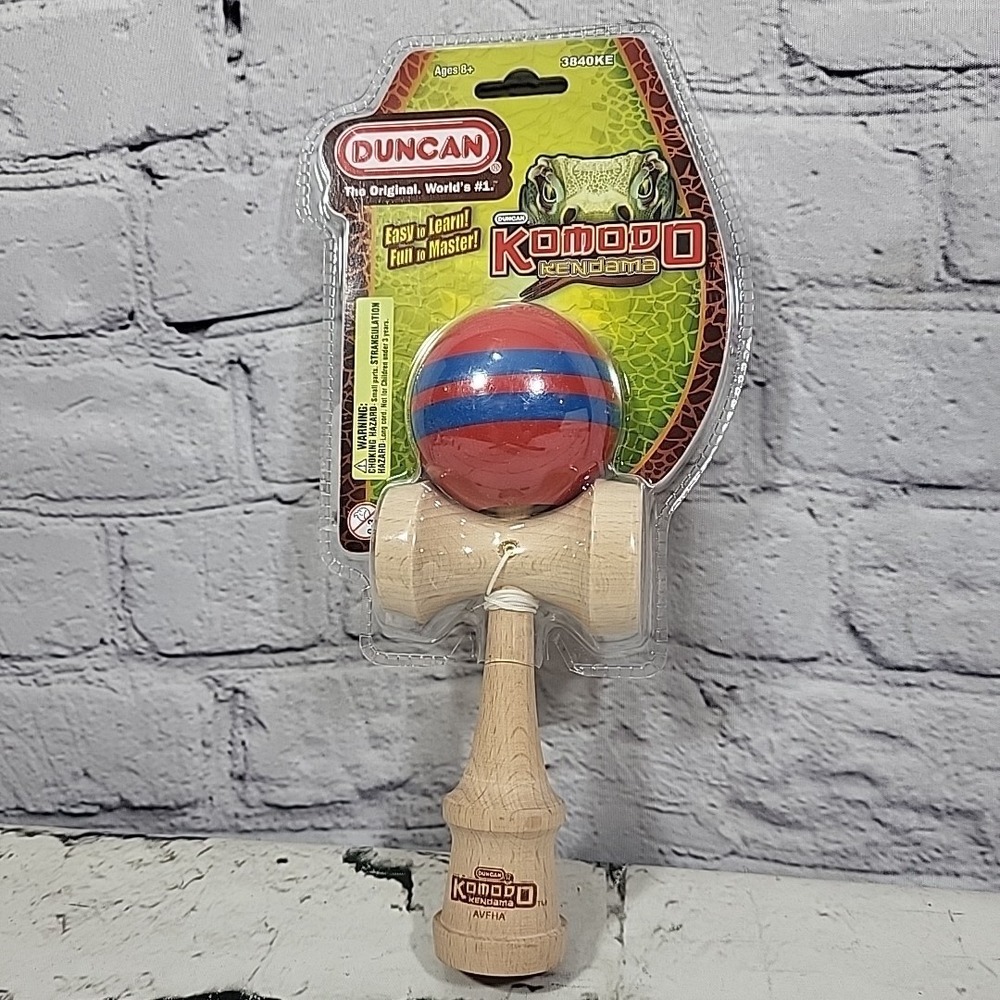 Duncan Komodo Wooden Kendama #380KE Red Blue Striped Sealed New